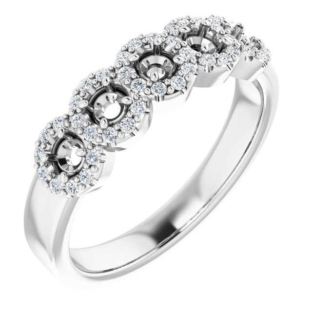 14K White 1 CTW Natural Diamond Anniversary Ring